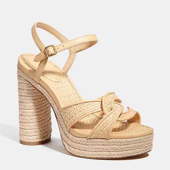 Size 9 - Coach Talina Raffia Sandal - Picture 2 of 9